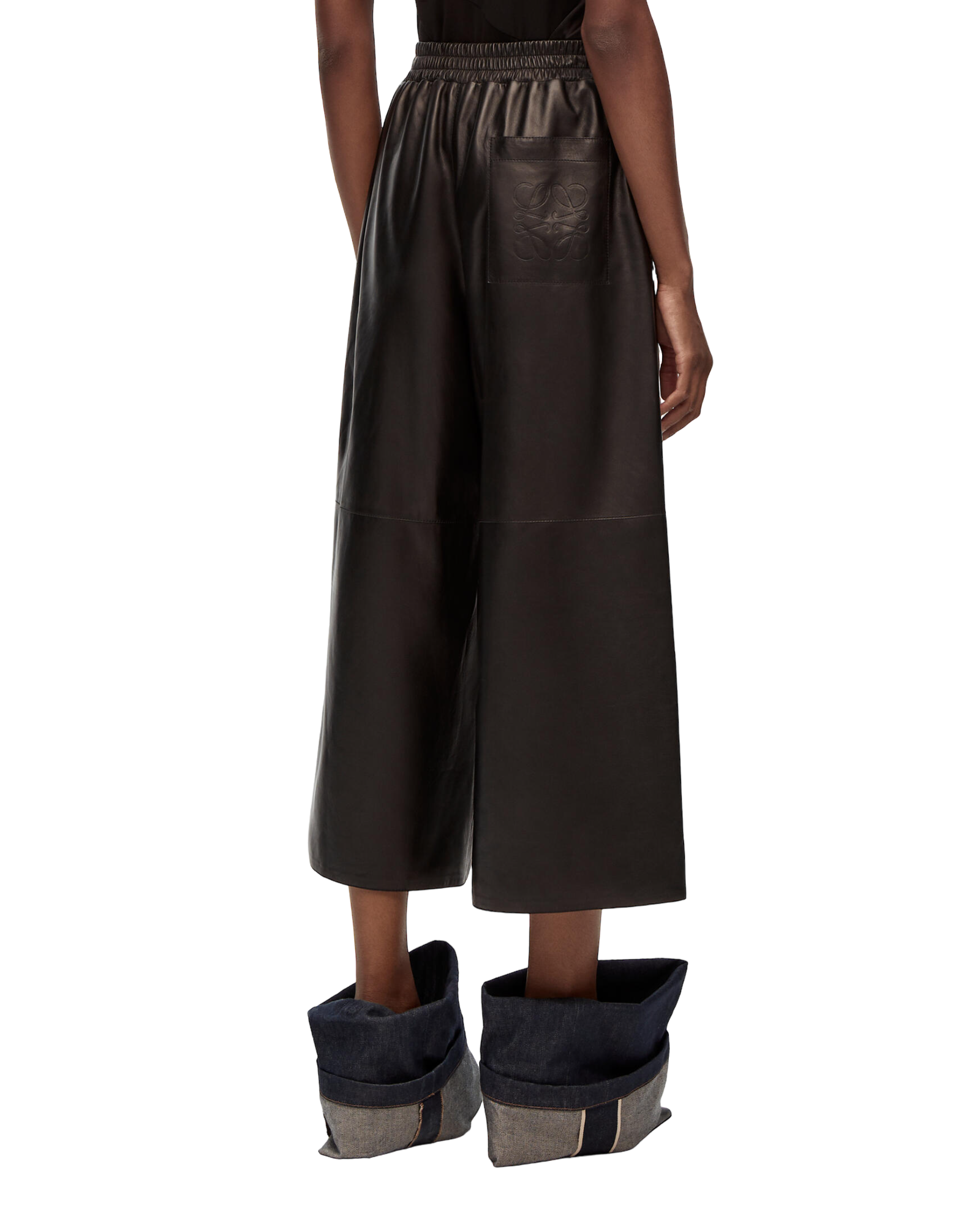 Pantalon coupé en cuir nappa