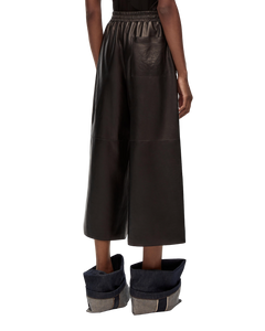 Pantalon coupé en cuir nappa