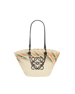 Anagram rainbow basket in iraca palm and calf leather