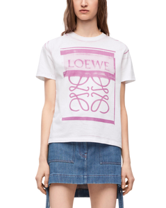 Camiseta regular fit algodón - Blanco/ Rosa multicolor