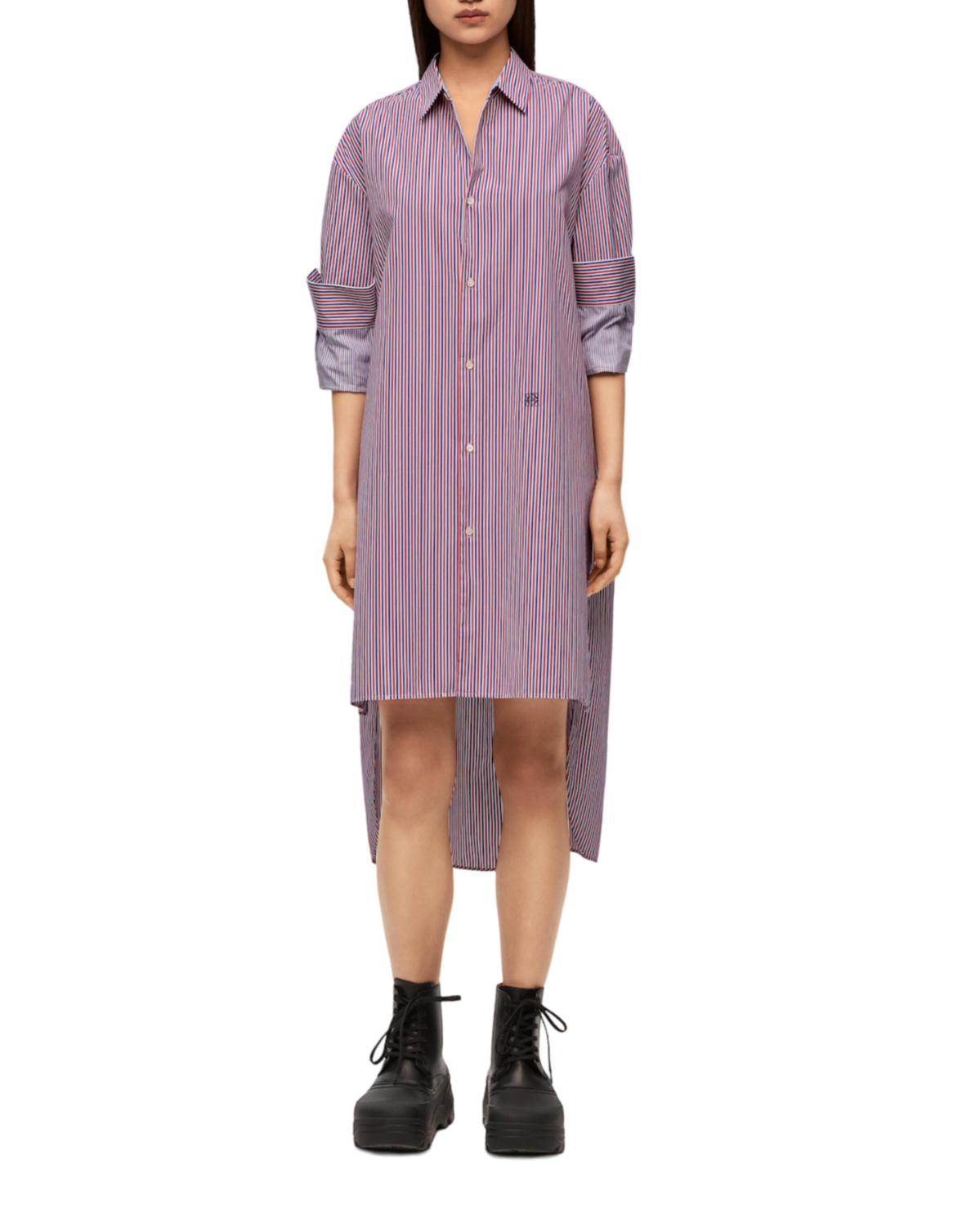Striped cotton shirt dress