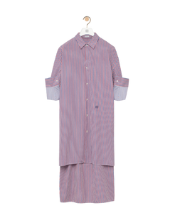 Robe chemise à rayures en coton rayé