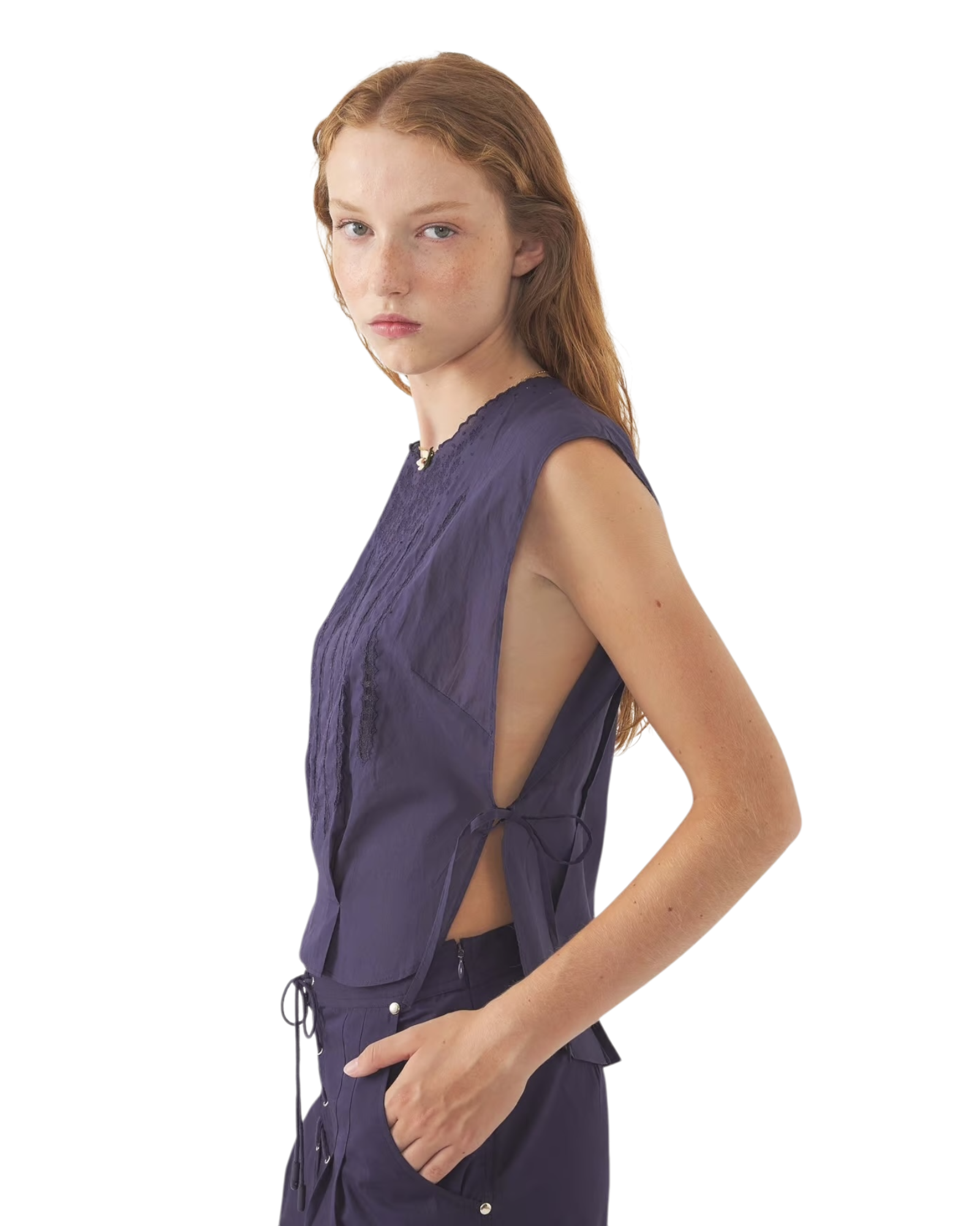Top brodé lola navy