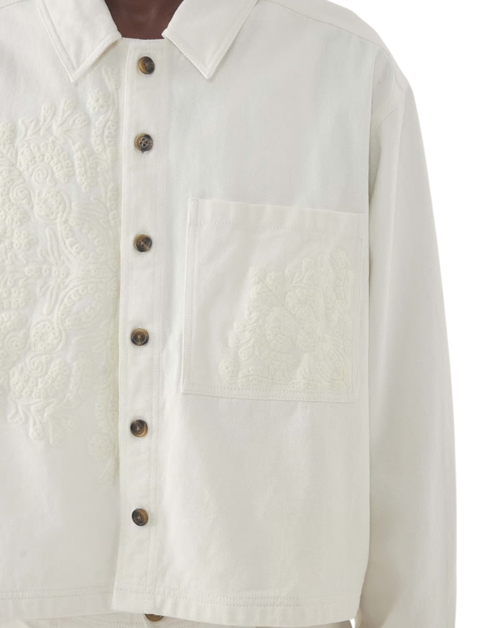 White adonis embroidered jacket