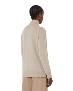 Pull à col roulé en cachemire beige