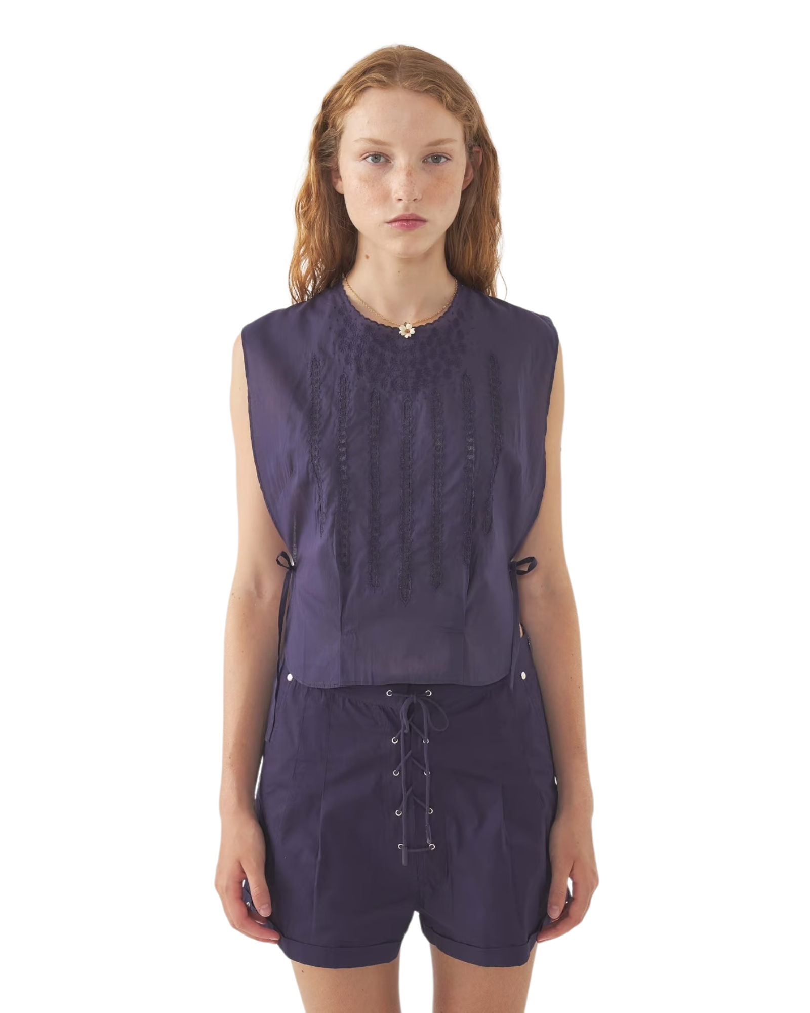 Top brodé lola navy