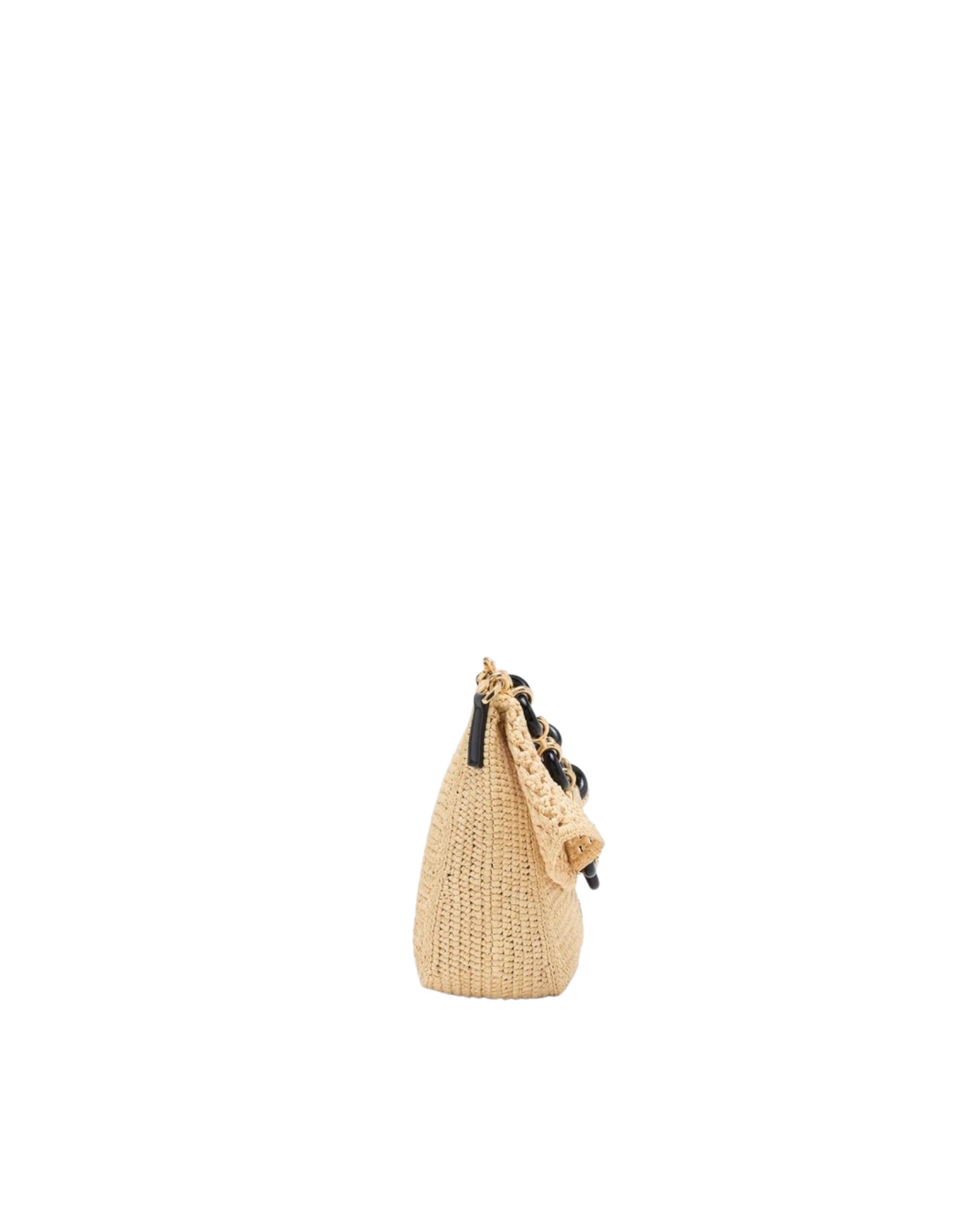 ola medium bag in raffia and natural calf leather