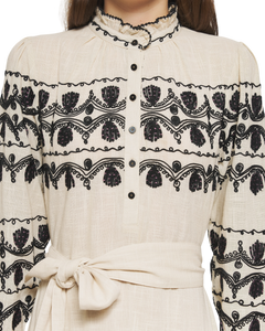 Vestido largo bordado Nelly