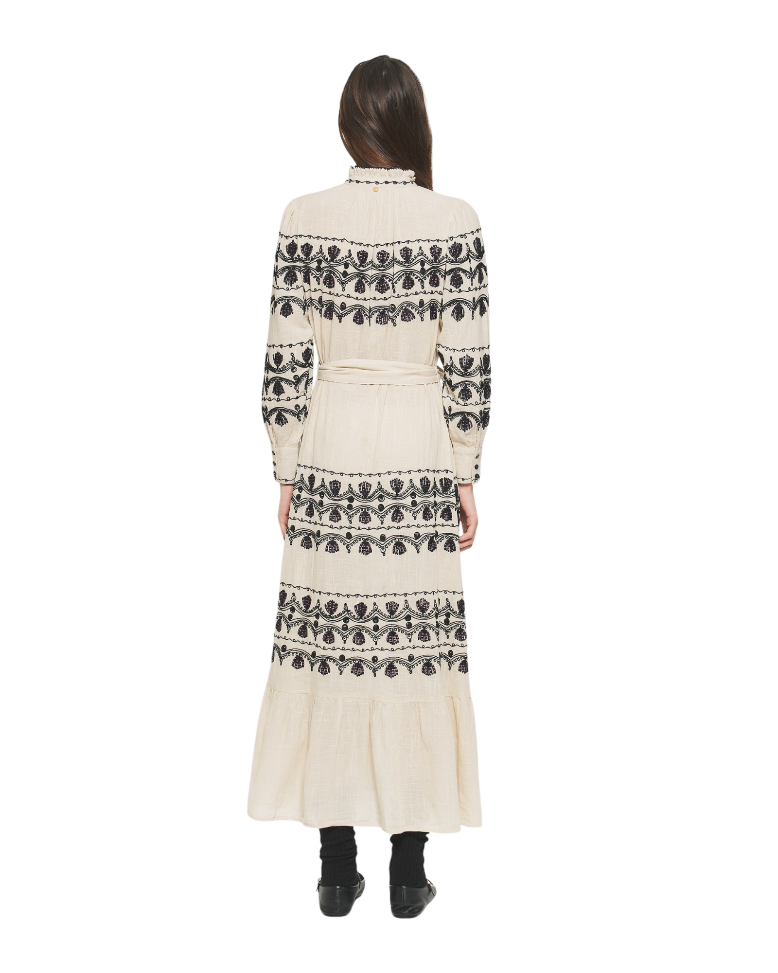 Vestido largo bordado Nelly