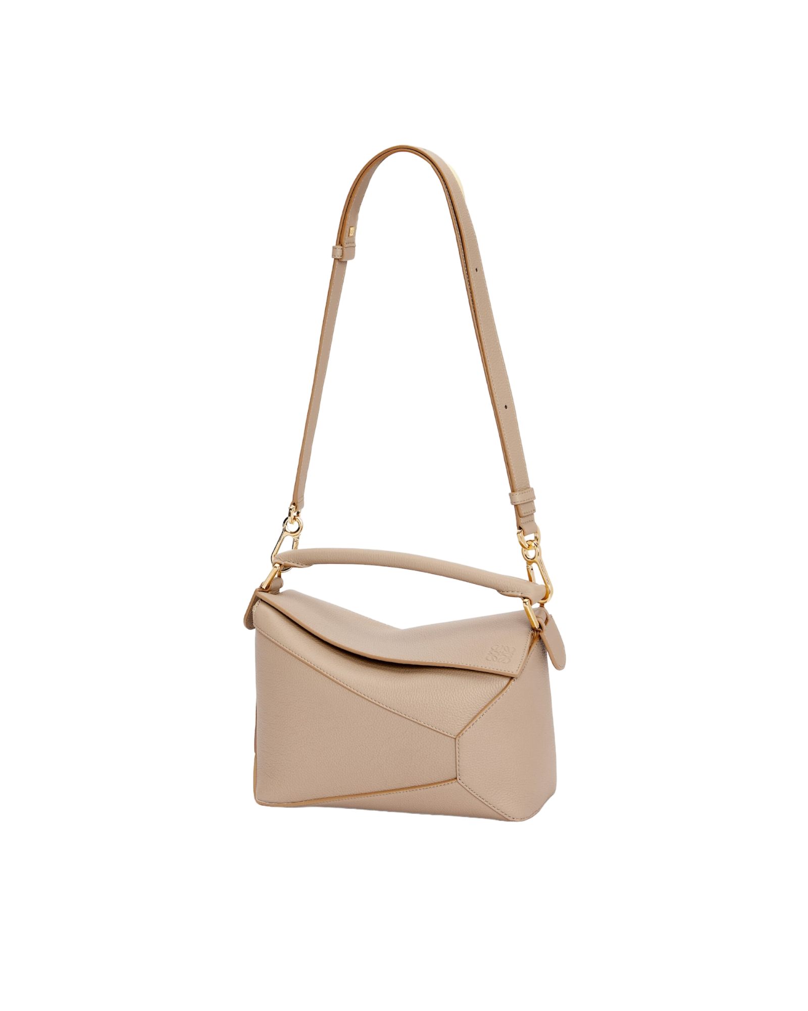 Puzzle Edge small bag in supple beige grained calf leather Pepa Cadaques