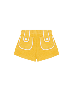 Pantalón corto de toalla Carambola amarillo