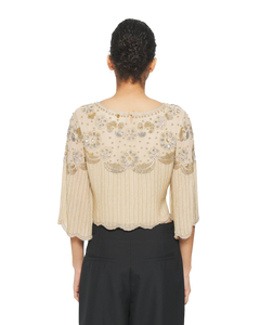 Gadsby cream sequin top