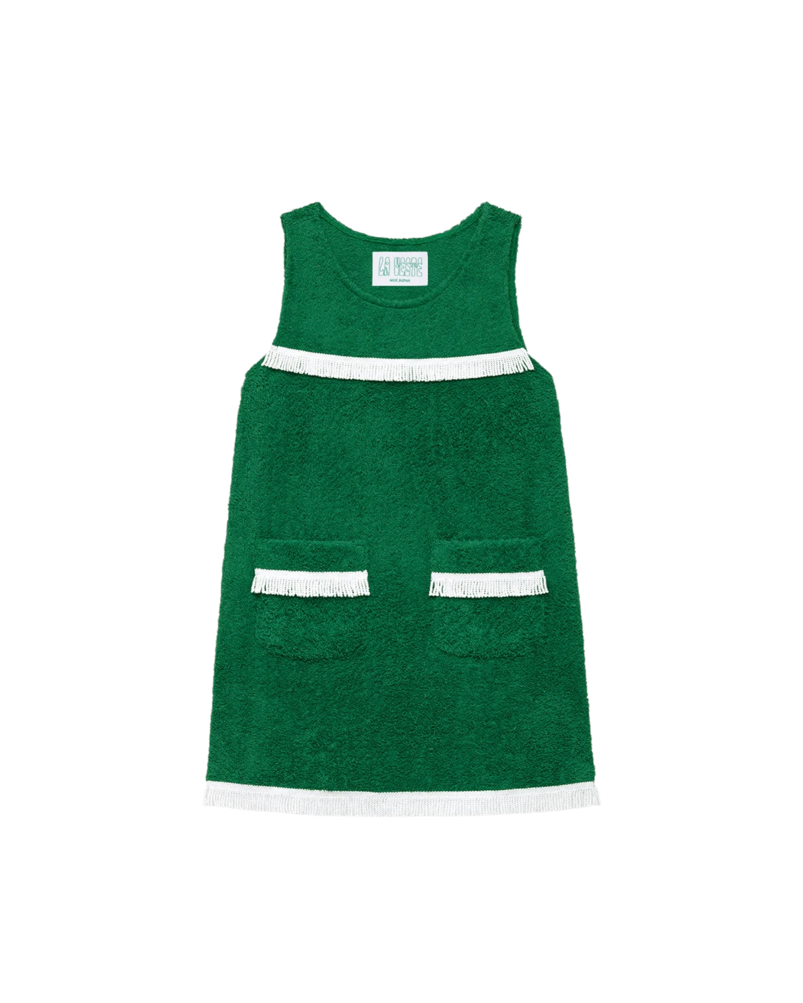 Mini serviette fringes verte