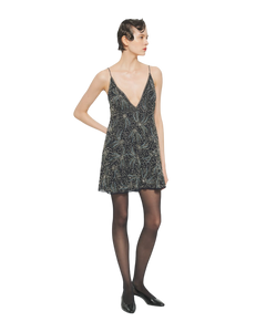 Vestido corto de lentejuelas azules Matari
