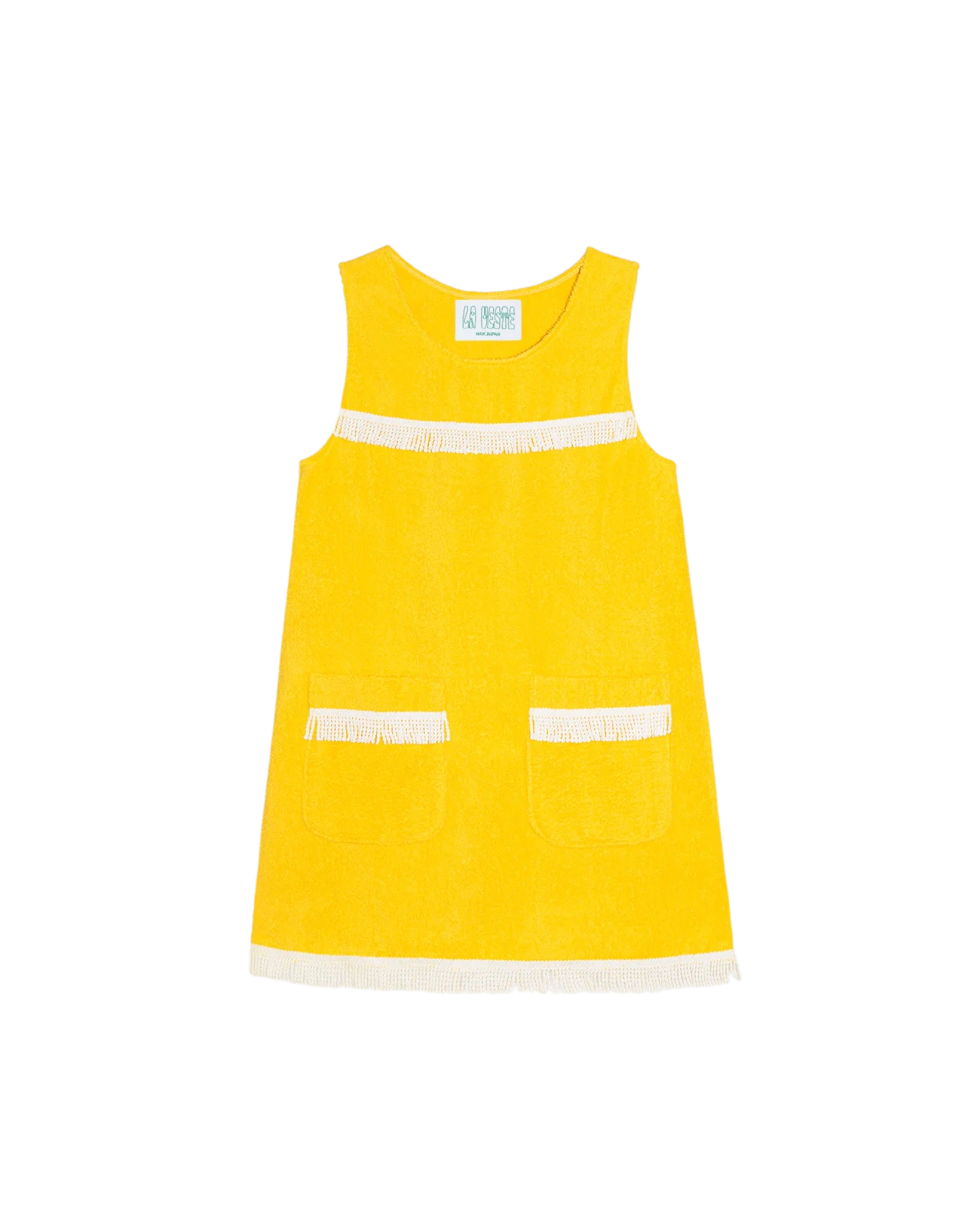 Mini fringes towel yellow