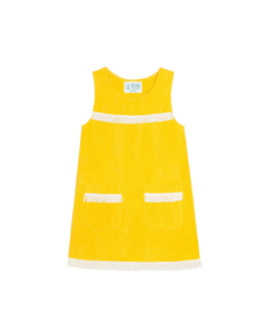 Mini fringes towel yellow
