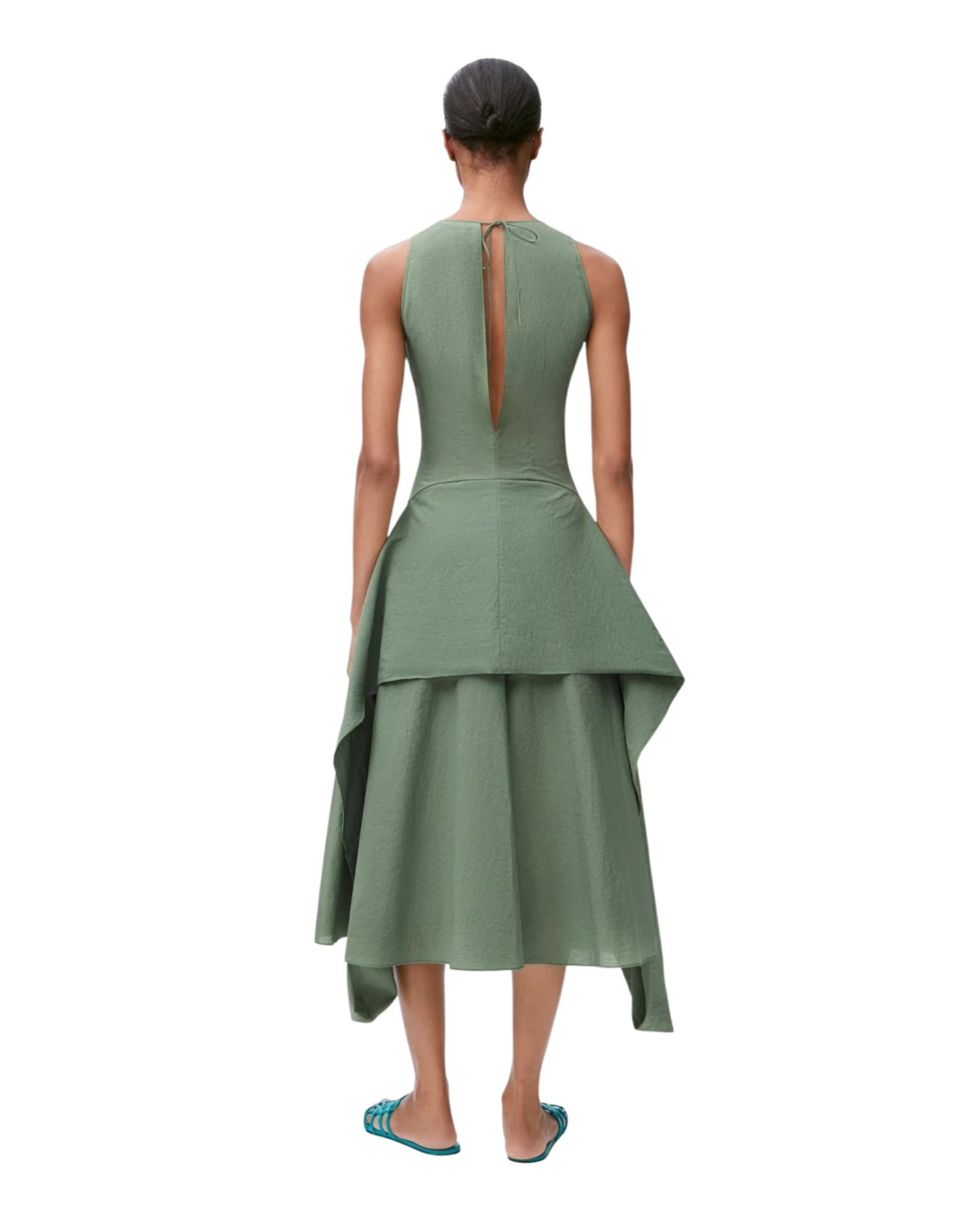 Cotton blend wrap dress