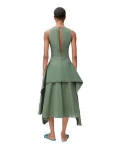 Cotton blend wrap dress