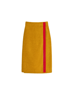 Falda pareo marrón y roja