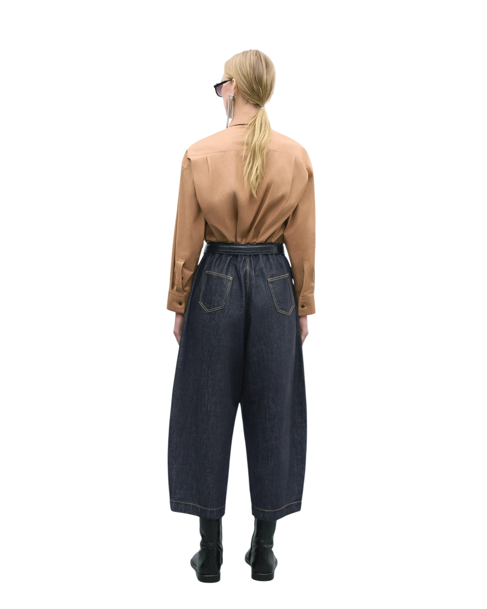 Pantalon courbé en denim