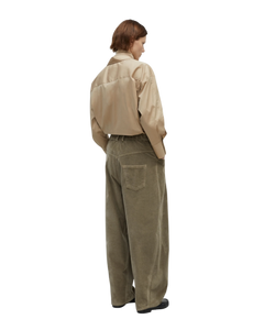 Pantalones anchos de pana verde